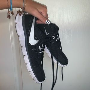 Black Nike running shoes